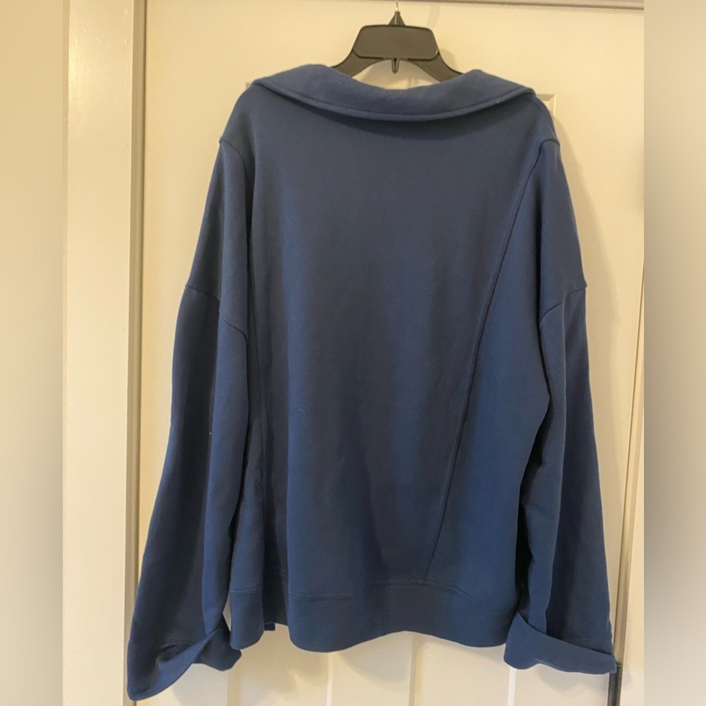 Anthropologie Pilcro Collared Sweatshirt Navy - Picture 4 of 4